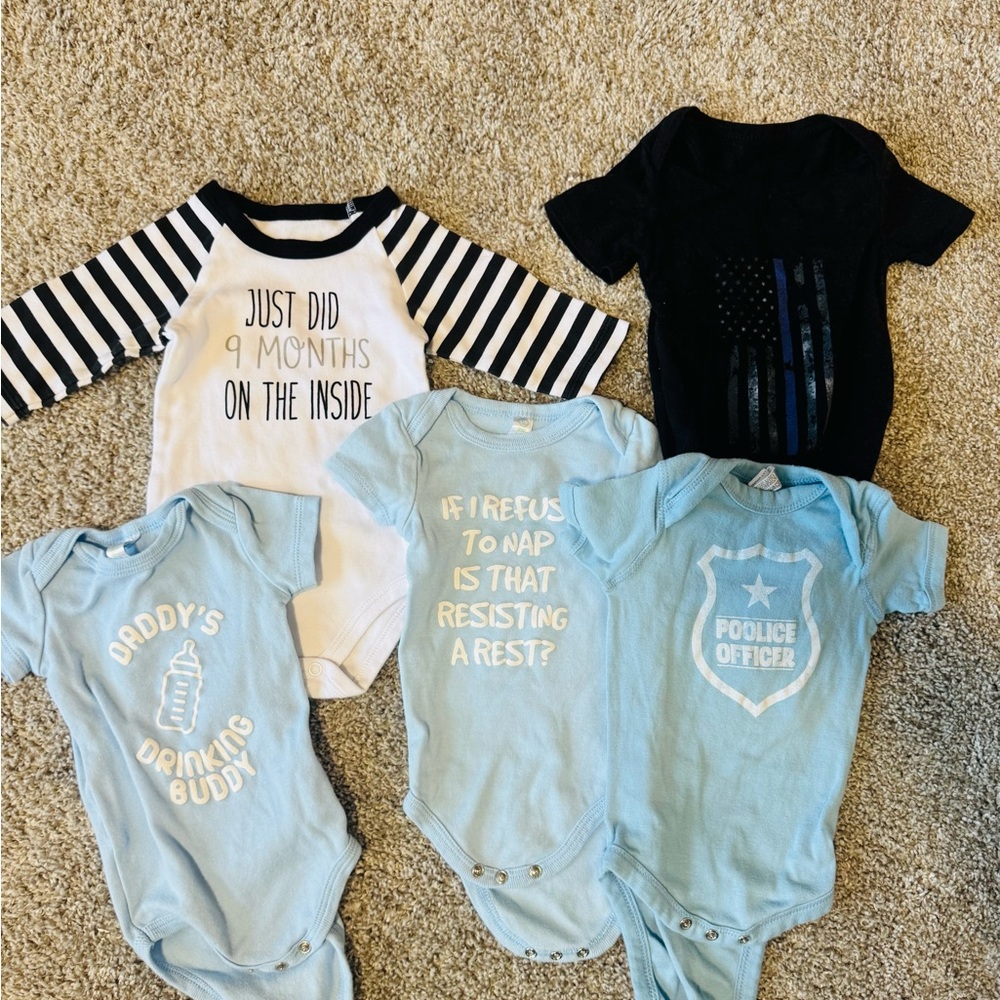 Law Enforcement Blue and Black Kids One Piece Set